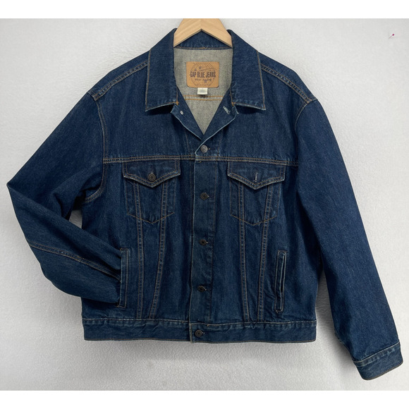 GAP Other - GAP Jacket Mens L 90s Y2K World Standard Jean Trucker Denim Cotton Blue VTG
